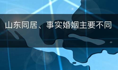 山东同居、事实婚姻主要不同