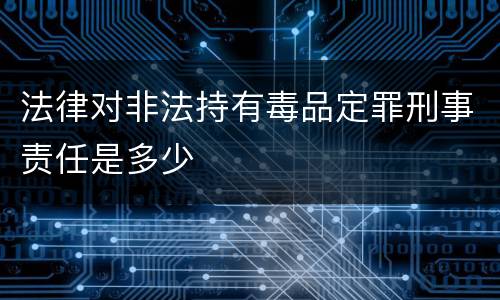 法律对非法持有毒品定罪刑事责任是多少