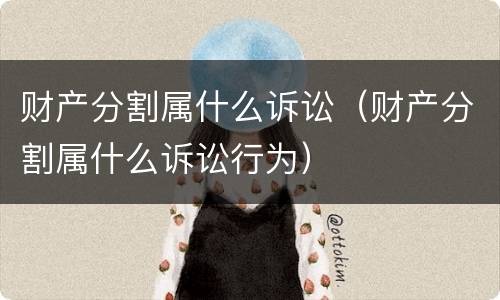 财产分割属什么诉讼（财产分割属什么诉讼行为）