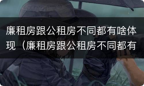 廉租房跟公租房不同都有啥体现（廉租房跟公租房不同都有啥体现呢）
