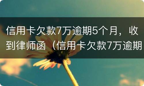 信用卡欠款7万逾期5个月，收到律师函（信用卡欠款7万逾期5个月,收到律师函怎么办）