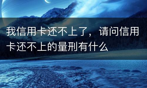 我信用卡还不上了，请问信用卡还不上的量刑有什么