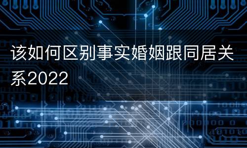 该如何区别事实婚姻跟同居关系2022