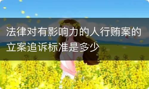法律对有影响力的人行贿案的立案追诉标准是多少