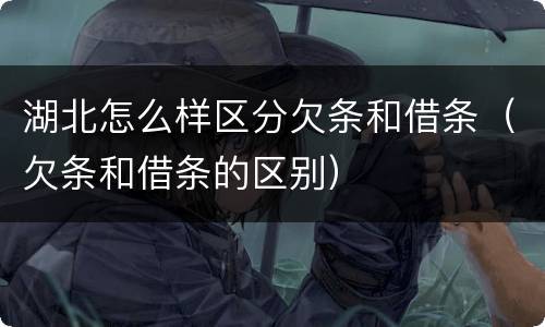 湖北怎么样区分欠条和借条（欠条和借条的区别）