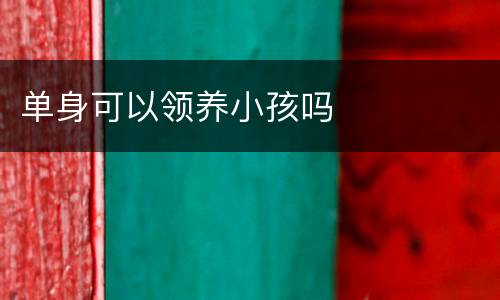 单身可以领养小孩吗