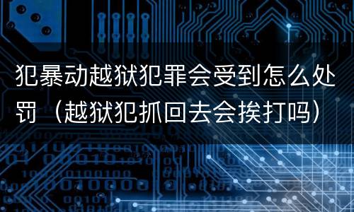 犯暴动越狱犯罪会受到怎么处罚（越狱犯抓回去会挨打吗）