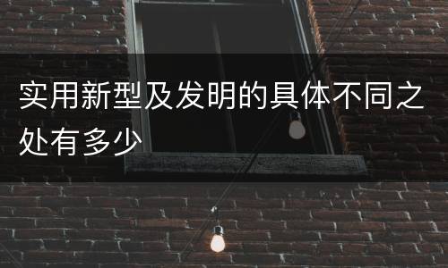 实用新型及发明的具体不同之处有多少