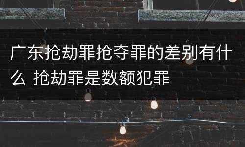 广东抢劫罪抢夺罪的差别有什么 抢劫罪是数额犯罪