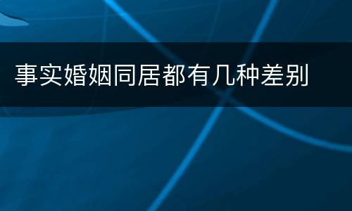 事实婚姻同居都有几种差别