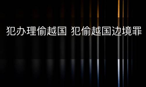 犯办理偷越国 犯偷越国边境罪