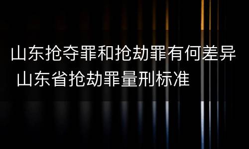 山东抢夺罪和抢劫罪有何差异 山东省抢劫罪量刑标准