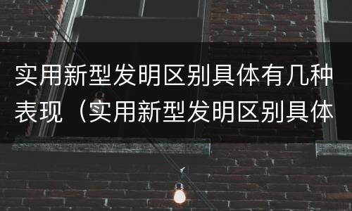 实用新型发明区别具体有几种表现（实用新型发明区别具体有几种表现手法）