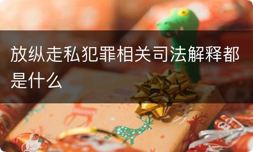 放纵走私犯罪相关司法解释都是什么