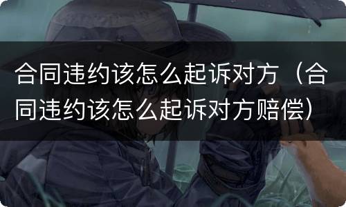 合同违约该怎么起诉对方（合同违约该怎么起诉对方赔偿）