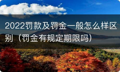 2022罚款及罚金一般怎么样区别（罚金有规定期限吗）