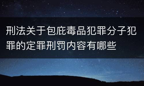 刑法关于包庇毒品犯罪分子犯罪的定罪刑罚内容有哪些