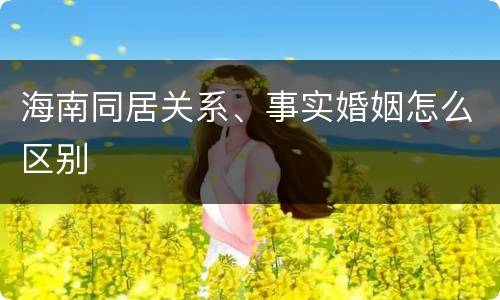 海南同居关系、事实婚姻怎么区别