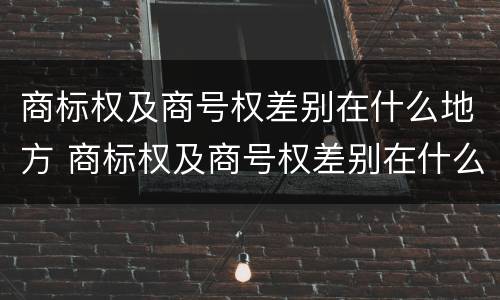 商标权及商号权差别在什么地方 商标权及商号权差别在什么地方查