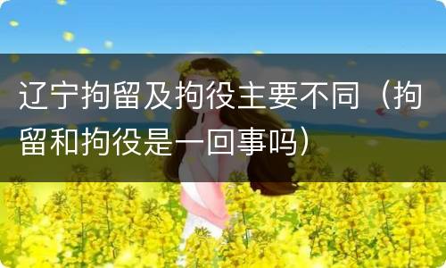 辽宁拘留及拘役主要不同（拘留和拘役是一回事吗）