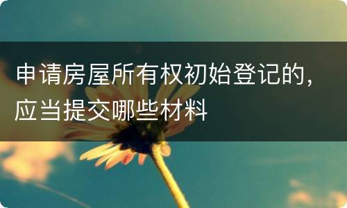 申请房屋所有权初始登记的，应当提交哪些材料