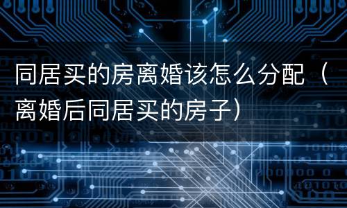 同居买的房离婚该怎么分配（离婚后同居买的房子）