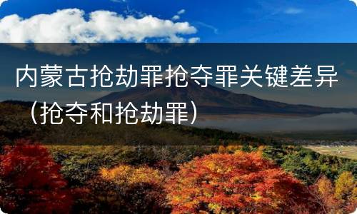 内蒙古抢劫罪抢夺罪关键差异（抢夺和抢劫罪）