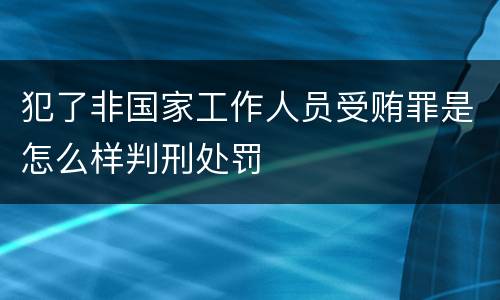 犯了非国家工作人员受贿罪是怎么样判刑处罚