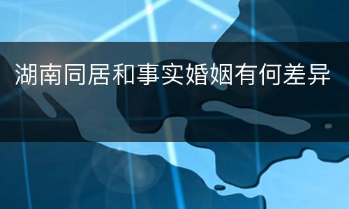 湖南同居和事实婚姻有何差异