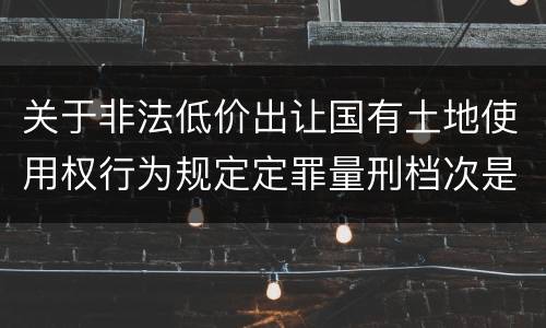关于非法低价出让国有土地使用权行为规定定罪量刑档次是什么样