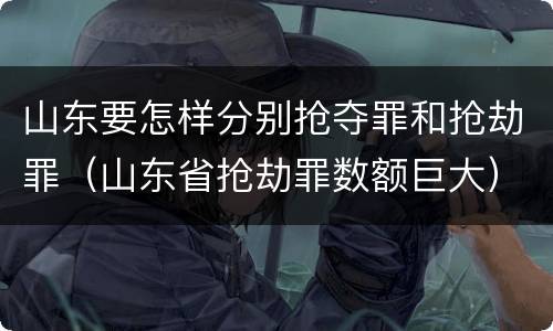 山东要怎样分别抢夺罪和抢劫罪（山东省抢劫罪数额巨大）