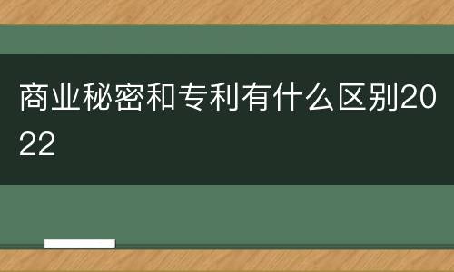 商业秘密和专利有什么区别2022