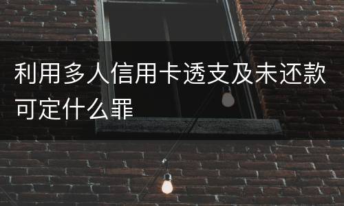 利用多人信用卡透支及未还款可定什么罪