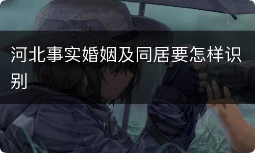 河北事实婚姻及同居要怎样识别