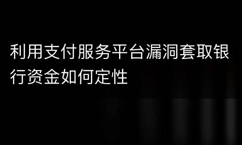 利用支付服务平台漏洞套取银行资金如何定性