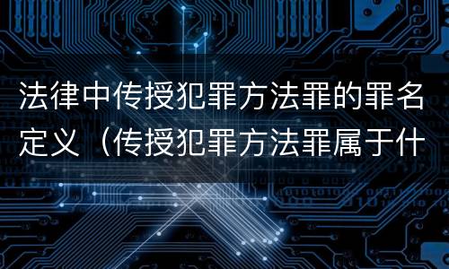法律中传授犯罪方法罪的罪名定义（传授犯罪方法罪属于什么罪）