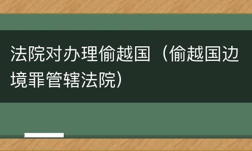 法院对办理偷越国（偷越国边境罪管辖法院）