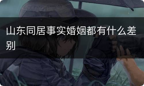 山东同居事实婚姻都有什么差别