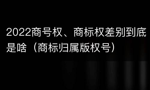 2022商号权、商标权差别到底是啥（商标归属版权号）