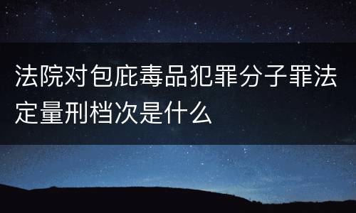法院对包庇毒品犯罪分子罪法定量刑档次是什么