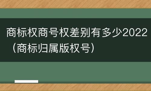 商标权商号权差别有多少2022（商标归属版权号）