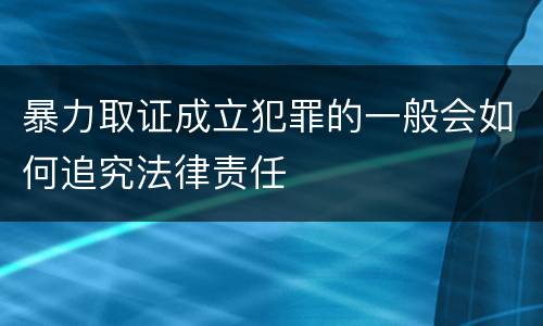 暴力取证成立犯罪的一般会如何追究法律责任