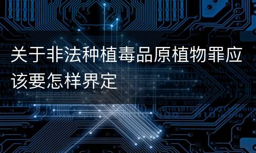 关于非法种植毒品原植物罪应该要怎样界定