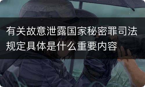 有关故意泄露国家秘密罪司法规定具体是什么重要内容