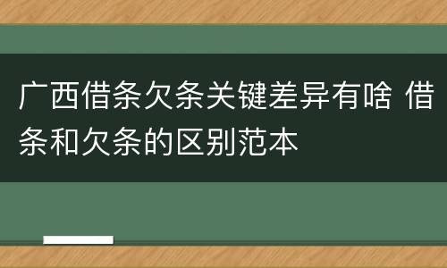 广西借条欠条关键差异有啥 借条和欠条的区别范本