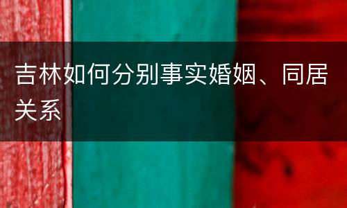 吉林如何分别事实婚姻、同居关系