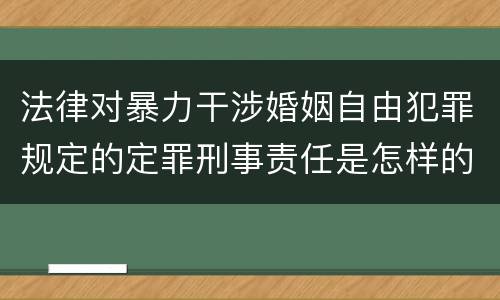 法律对暴力干涉婚姻自由犯罪规定的定罪刑事责任是怎样的