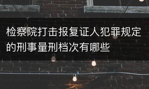 检察院打击报复证人犯罪规定的刑事量刑档次有哪些