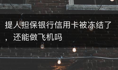 提人担保银行信用卡被冻结了，还能做飞机吗