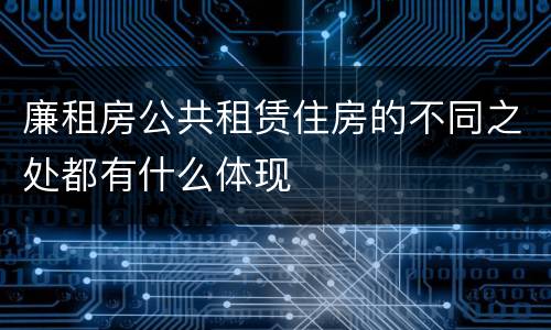 廉租房公共租赁住房的不同之处都有什么体现